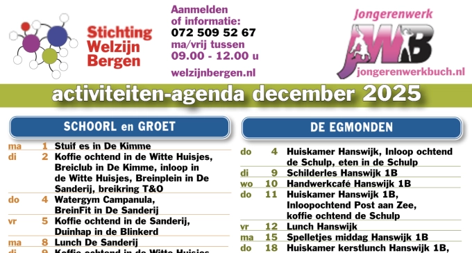 Activiteitenkalender december 2025
