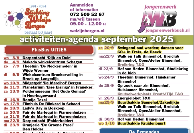 Activiteitenkalender september 2025