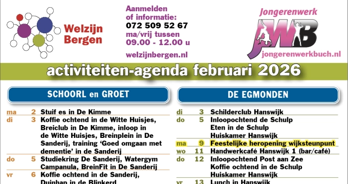 Activiteitenkalender februari 2026