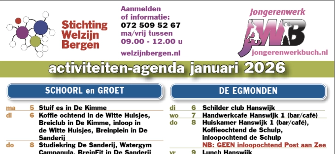 Activiteitenkalender januari 2026