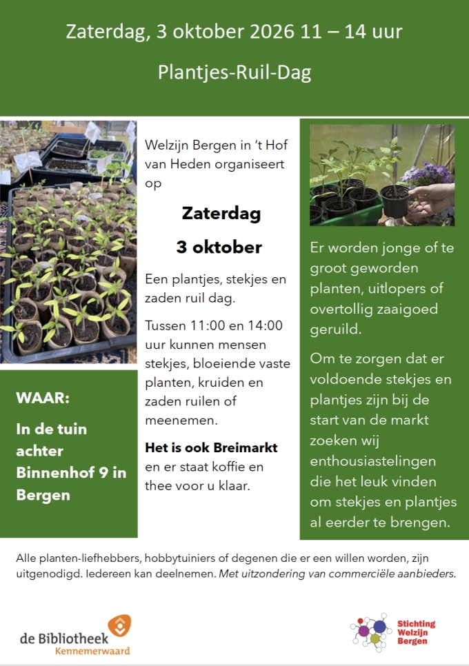 flyer plantjesruildag zaterdag 3 oktober