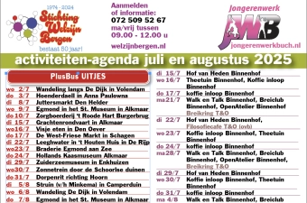 Activiteitenkalender juli en augustus 2025